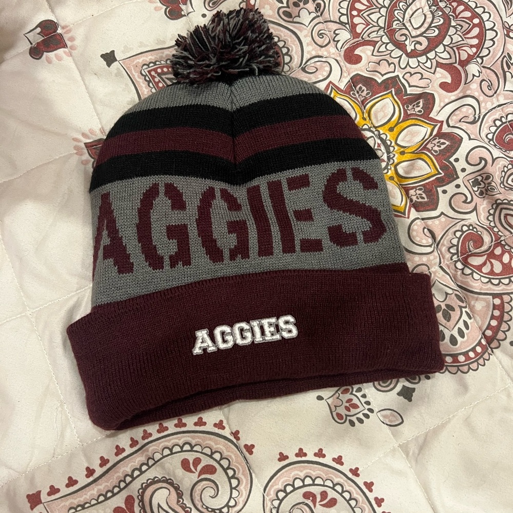 Aggies Maroon and Gray Beanie